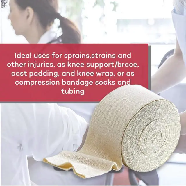 Alt view image 6 of 6 - Cotton Stockinette, 2 x 25 yds, Tubular Bandage Sleeve, Comfort Breathable Dressing for Skin Protection, Compression, Casts, Edema and Lymphedema Support (6 Rolls)