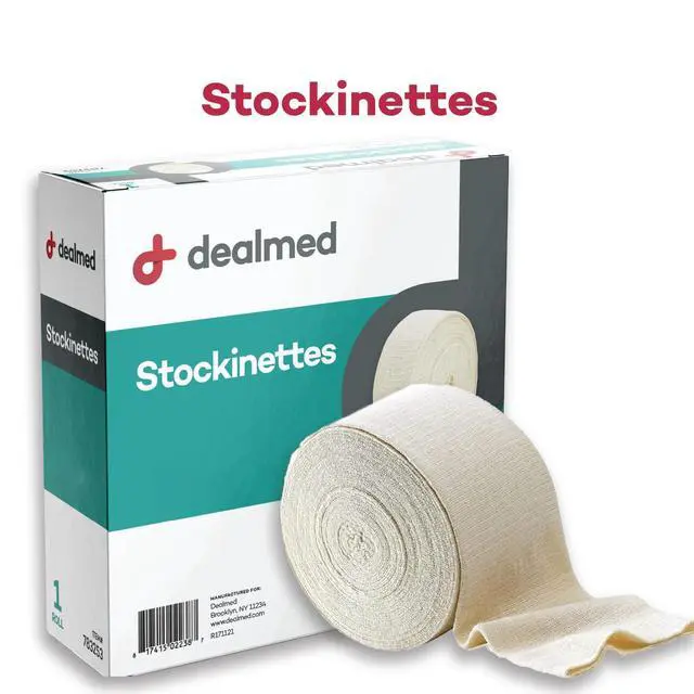 Alt view image 3 of 6 - Cotton Stockinette, 4 x 25 yds, Tubular Bandage Sleeve, Comfort Breathable Dressing for Skin Protection, Compression, Casts, Edema and Lymphedema Support (6 Rolls)