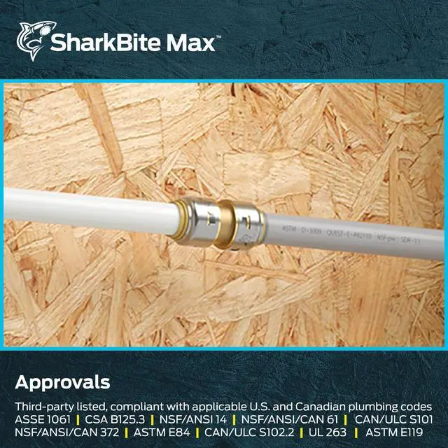 Alt view image 6 of 6 - Max 3/4 Inch Polybutylene Transition Coupling, Pack of 6, Push to Connect Brass Plumbing Fitting, UR4016