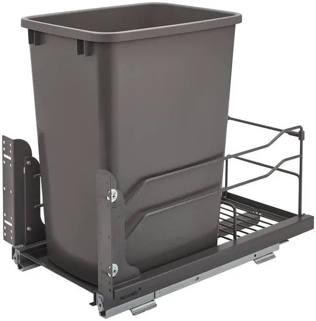 Main image of 35 Qt Pull Out Trash Can with Soft Close for Under Kitchen Cabinets, Min Opening Width of 11.5", Orion Gray, 53WC-1535SCDM-113