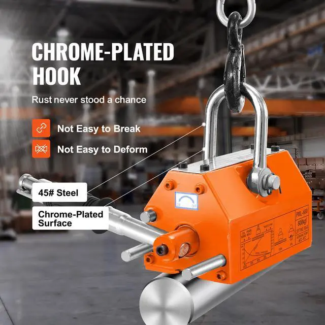 Alt view image 4 of 6 - Magnetic Lifter, 600kg Pulling Capacity, 2.5 Safety Factor, Steel and Neodymium, Lifting Magnet with Release, Permanent Lift Magnets, Heavy Duty Magnet for Hoist, Block, Shop Crane