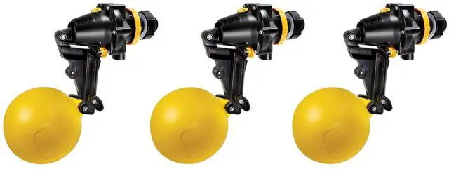 Main image of J-TPV0100DLT Topaz Trough Valve with 4.9"-Wide Float, 200L/Min, 100PSI, Detach Long Tail, 1" NPT Inlet, Yellow/Black - 3 Pack