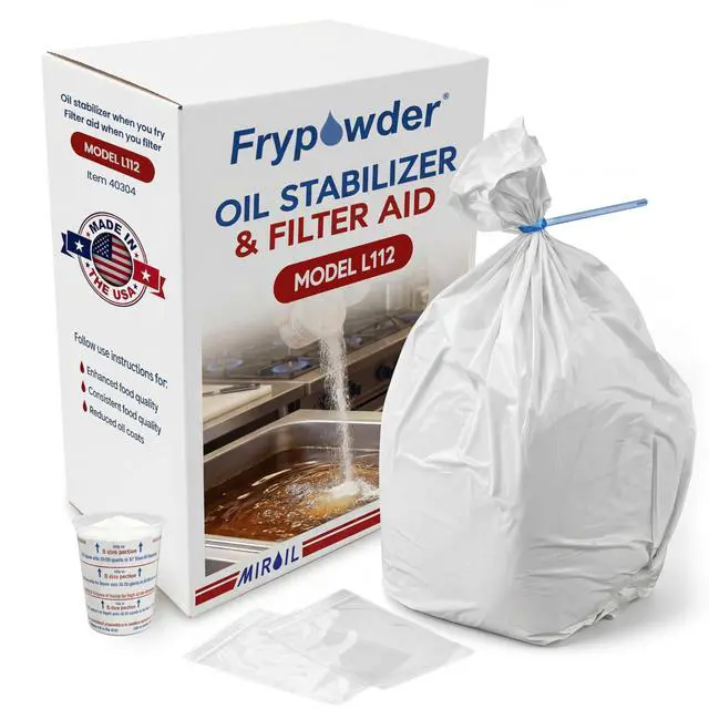 Main image of L112 Fry Powder Oil Stabilizer - 16 Gallon - Filter Aid for Cleaner Frying Oil - Better Tasting Food, Extended Cooking Life - Reduced Grease Buildup - Bulk FryPowder Fryer Cleaner (4 x 4 Gal)