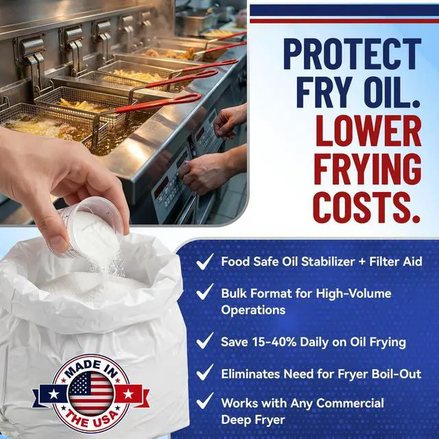Alt view image 2 of 6 - L112 Fry Powder Oil Stabilizer - 16 Gallon - Filter Aid for Cleaner Frying Oil - Better Tasting Food, Extended Cooking Life - Reduced Grease Buildup - Bulk FryPowder Fryer Cleaner (4 x 4 Gal)
