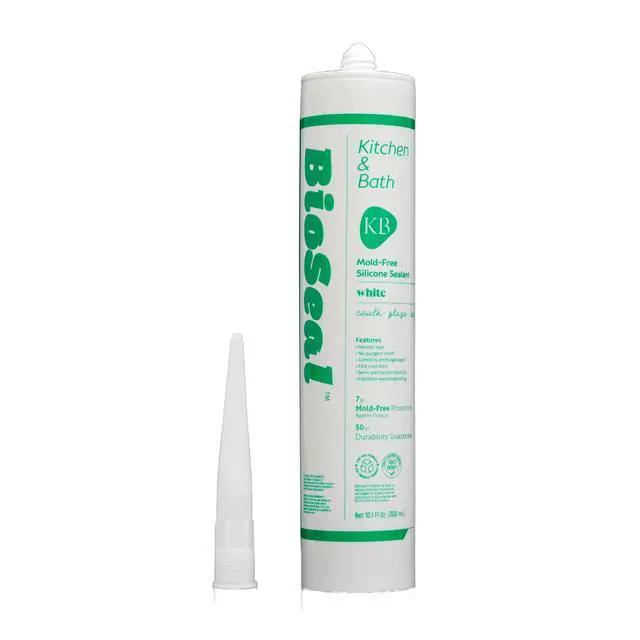 Alt view image 3 of 6 - White BioSeal 100% Silicone Sealant Caulk Kitchen and Bath Grade, Waterproof and No Odor 10.1 Ounce Cartridge 18 White Tubes Set