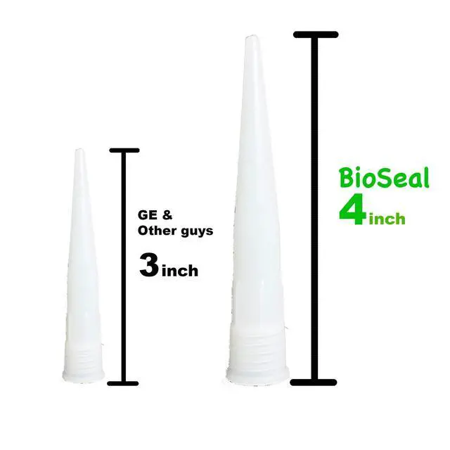 Alt view image 4 of 6 - White BioSeal 100% Silicone Sealant Caulk Kitchen and Bath Grade, Waterproof and No Odor 10.1 Ounce Cartridge 18 White Tubes Set