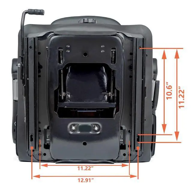 Alt view image 6 of 6 - Tractor Suspension Seat, Fold Down Forklift seat with Adjustable Angle Back, Micro Switch, Seatbelt and Armrests, Highback Low Suspension Heavy Duty for Tractor Mower Excavator Harvester