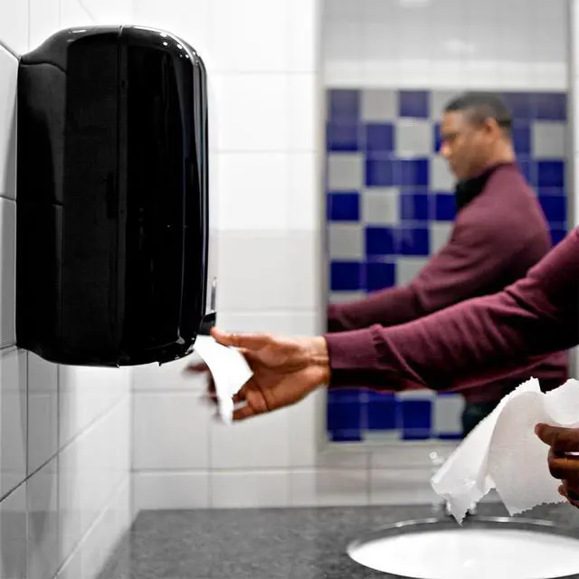 Alt view image 2 of 6 - Matic Paper Towel Dispenser, Intuition Sensor, Black, Elevation, H1, non-contact One-at-a-Time dispensing, 5511282