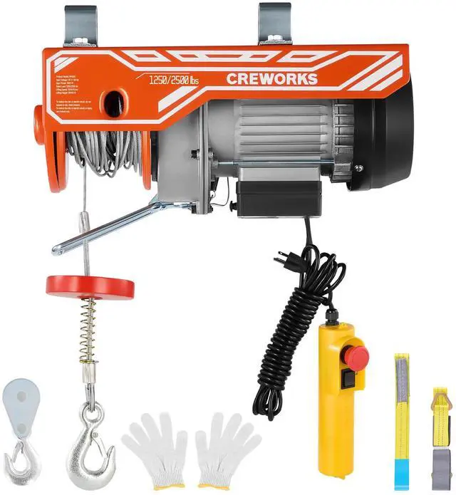 Main image of Electric Hoist, 2500lbs Electric Hoist with 16.4ft Wired Remote Control 39ft Single Cable Lifting Height, 1800W Single Double Slings Hoist Lift Ceiling Winch for Factory Warehouse Garage