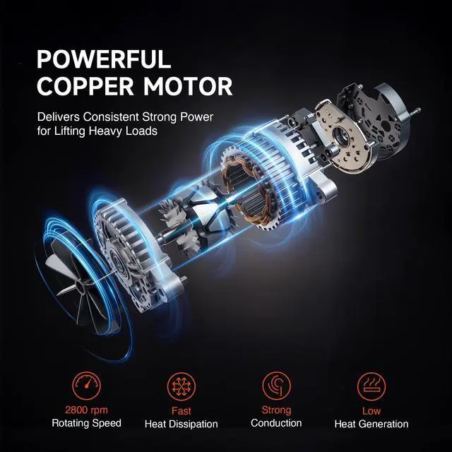 Alt view image 4 of 6 - Electric Hoist, 2500lbs Electric Hoist with 16.4ft Wired Remote Control 39ft Single Cable Lifting Height, 1800W Single Double Slings Hoist Lift Ceiling Winch for Factory Warehouse Garage