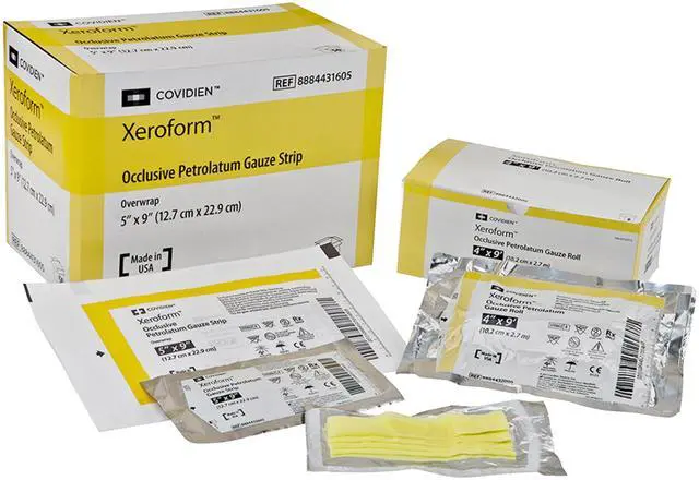 Main image of Xeroform Non-Adherent Occlusive Petrolatum Dressing, Patch Peelable Foil Pack, 4 x 4IN, 8884433500, Case of 150
