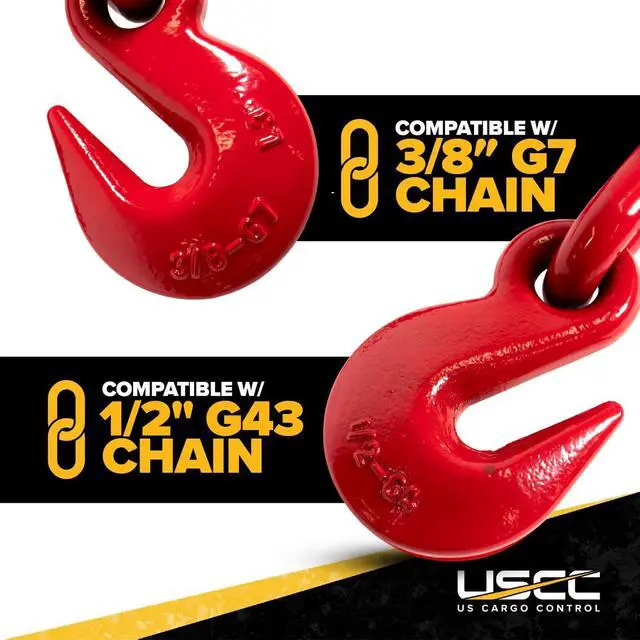 Alt view image 2 of 6 - Ratchet Chain Binders 3/8"- 1/2" (5-Pack), 9,200 LBS Working Load Limit, Use Ratchet Binders with 3/8 Inch Grade 70 and 3/8 Inch & 1/2 Inch Grade 43 Chain