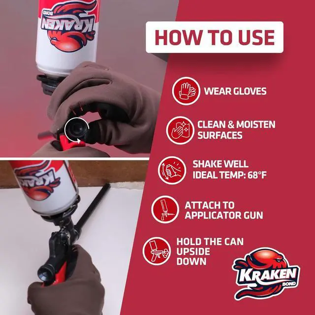 Alt view image 5 of 6 - Window & Door Expanding Foam Sealant - (12x24oz) Professional Gap Filling Gun Use Polyurethane Spray Foam, Low Expansion Waterproof Gap Filler, Gun&Cleaner Included - 12 Pack