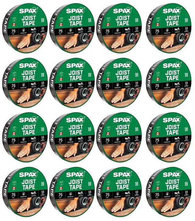 Main image of 1-5/8" x 75' Deck & Flashing Tape Waterproof Joist Tape for Decks, Windows, Doors & Exterior Construction UV Resistant 10 Years Self-Adhering Wood Protection Barrier (16 pcs Bulk Pack)