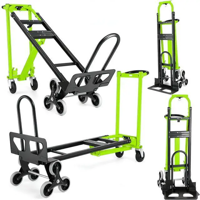 Main image of Heavy Duty Stair Climbing Hand Truck - 1000 LBS Capacity 4-in-1 Convertible Dolly Cart, Foldable Platform Utility Cart for Moving Boxes, Industrial Grade Steel Construction(Green)