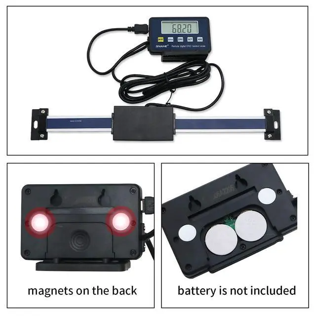 Alt view image 4 of 6 - 0-1000mm Digital Linear Scale, Accurate Digital Linear Scale LCD Display Remote Readout Scale Kit for Milling Machines Lathes, with Mounting Accessories