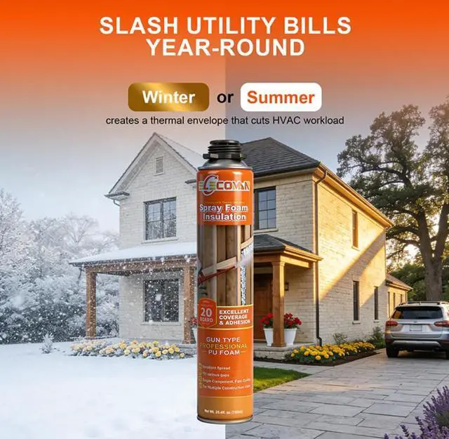 Alt view image 6 of 6 - Closed Cell Spray Foam Insulation Kit 240 Sq.Ft.,High Density Polyurethane Expanding Spray Foam for Walls and Attic,Easy DIY Wide Spray Foam Kit with Gun, Cleaner & Safety Gear - 12 Pack