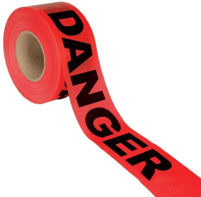 Main image of T20211 Bulk Pack 2.0-MIL Red Danger Barricade Tape, Measures 3 in. x 1000 ft. Each Roll, 12-Pack