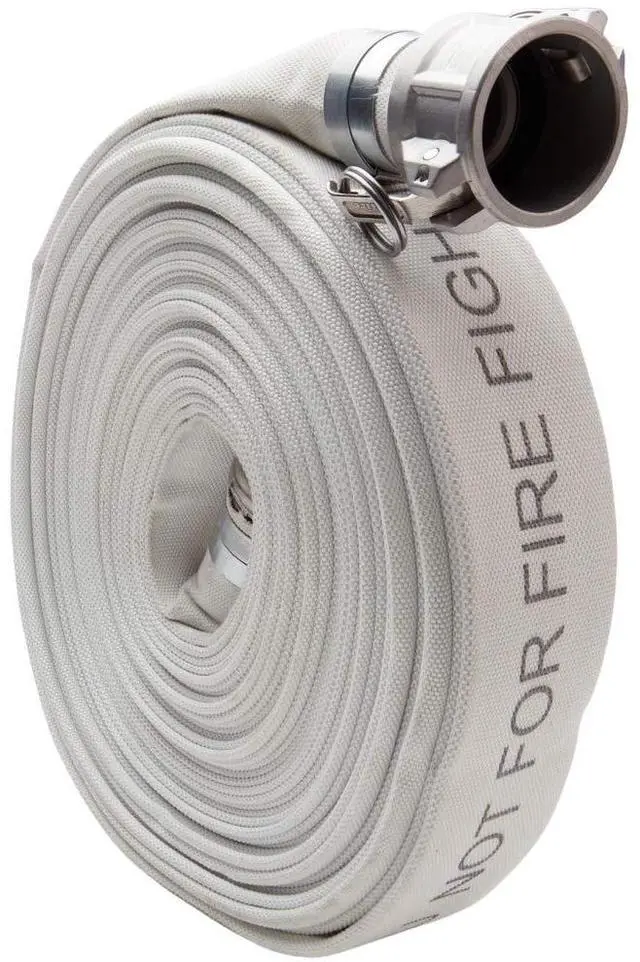 Main image of White 2" x 100' Single Jacket Camlock (Cam and Groove) Mill Discharge Hose