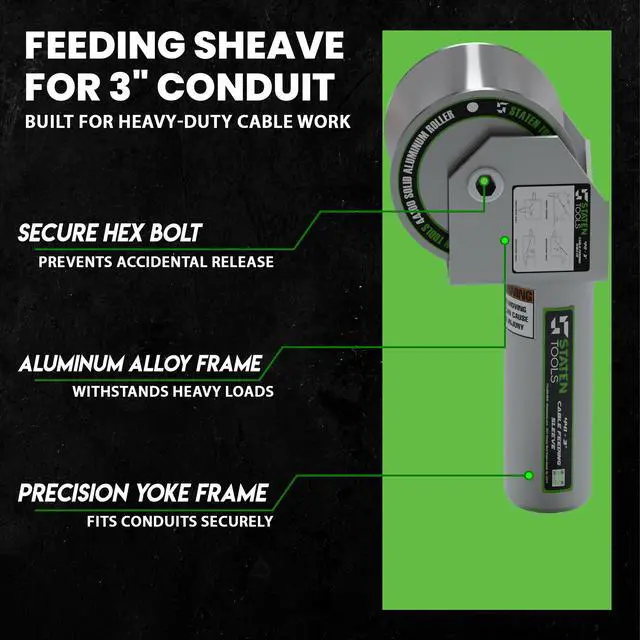 Alt view image 3 of 6 - 441-3" Feeding Sheave Compatible with Greenlee Tuggers 640, 6801, 6001 & More