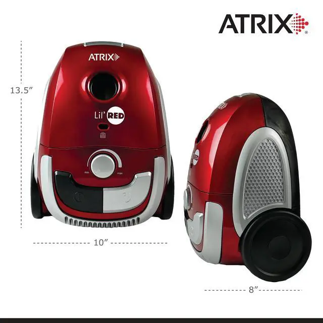 Alt view image 4 of 5 - Red Lil Portable Canister Vacuum Cleaner Premium Bundle with Extra Filters, Lightweight, 3-Stage HEPA Filtration, 2-Quart Bag, Variable Speed 1200W Motor, 16.5 Auto-Retract Cord & Tools