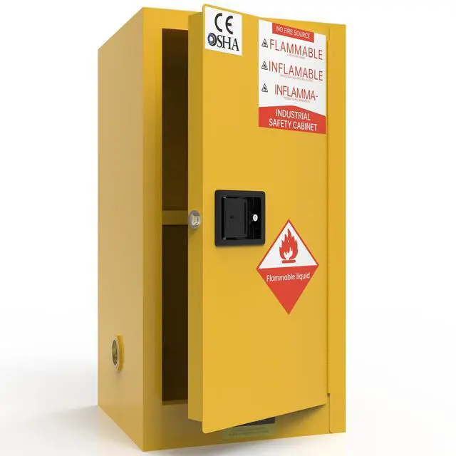 Main image of 30 Gallon Flammable Storage Cabinet, 36" x 23" x 23" OSHA Fire Cabinet with ESD Grounding Cable, Stainless Steel Adjustable Shelf Flammable Safety Cabinet for Fireproof Chemical Storage