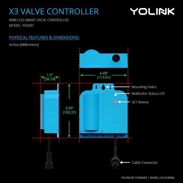 Alt view image 3 of 6 - X3 Valve Controller Kit, 1/2" Brass Motorized Ball Valve, LoRa Long Range, 10+ Year Lithium, D2D with Leak Sensors & Fob, App Control & Schedules, Alexa/IFTTT/Home Assistant, Hub Required
