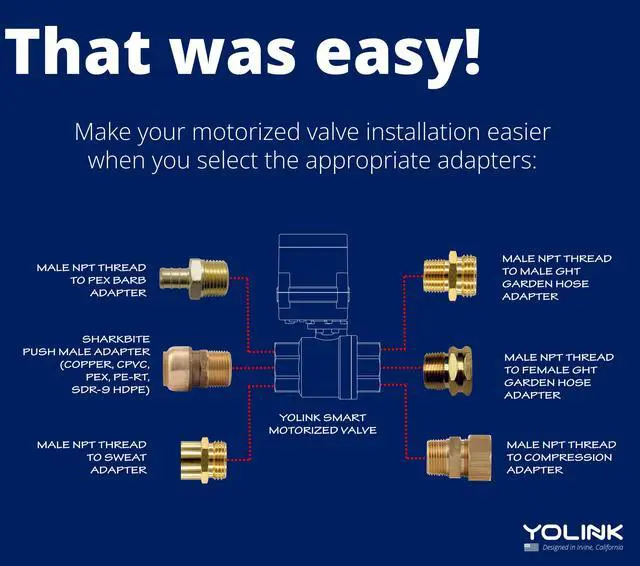 Alt view image 5 of 6 - X3 Valve Controller Kit, 1/2" Brass Motorized Ball Valve, LoRa Long Range, 10+ Year Lithium, D2D with Leak Sensors & Fob, App Control & Schedules, Alexa/IFTTT/Home Assistant, Hub Required