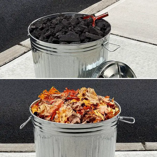 Alt view image 5 of 6 - 20 Gallon Metal Trash Can with Lid Outdoor Large Trash Bin Galvanized Steel Garbage Can for Farm Garage Patio Ash Bucket Bird Seed Storage Can Heavy Duty Round Container Silver, 3 Pack