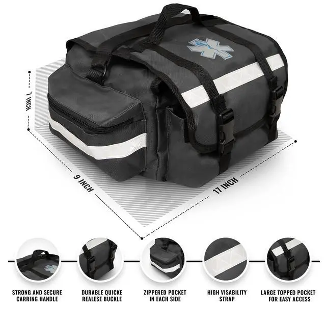 Alt view image 5 of 6 - First Responder EMT Backboard Spine Board Complete Emergency Kit with Head Immobilizer, Deluxe Trauma Bag, and Spider Straps, Ideal for EMS, Firefighters (Yellow)
