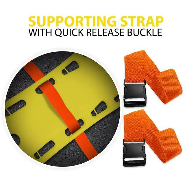 Alt view image 6 of 6 - First Responder EMT Backboard Spine Board Complete Emergency Kit with Head Immobilizer, Deluxe Trauma Bag, and Spider Straps, Ideal for EMS, Firefighters (Yellow)