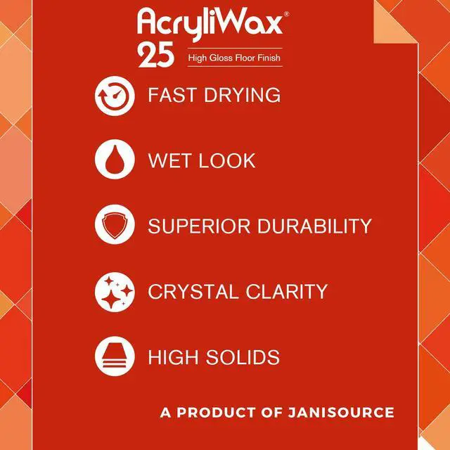 Alt view image 3 of 5 - Acryliwax 25 High Solids & High Gloss Commercial Floor Wax & Finish - Case of 4 Gallons