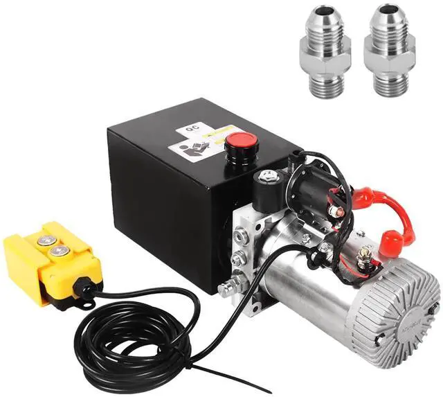 Main image of Hydraulic Power Unit, Single Acting Dump Trailer Pump 4 Quart Hydraulic Pump Metal Reservoir 3200 PSI 12V DC Hydraulic Power Pump for Dump Trailer Car Lifting Platforms