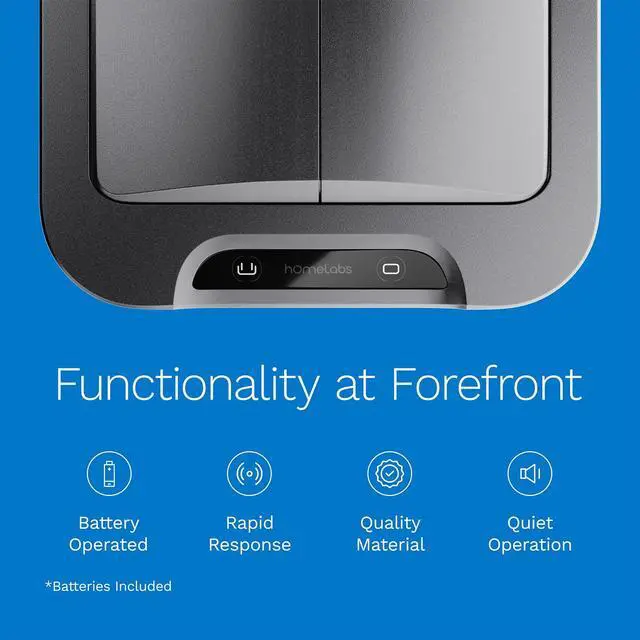 Alt view image 4 of 6 - 13 Gallon Kitchen Trash Can - Retractable Automatic Sensor Butterfly Lid, Space-Saving Design, Easy to Clean, Battery-Operated with Batteries Included - Dark Stainless Steel