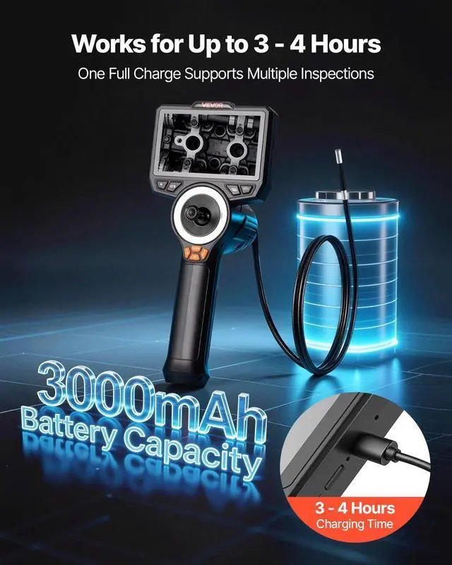 Alt view image 6 of 6 - 4-Way Articulating Endoscope with Light, True 1080P HD Industrial Borescope Inspection Camera, 0.24-inch Slim Articulated Probe, Flexible Snake Scope Cam for Wall Automotive Engine Inspect-4.9FT