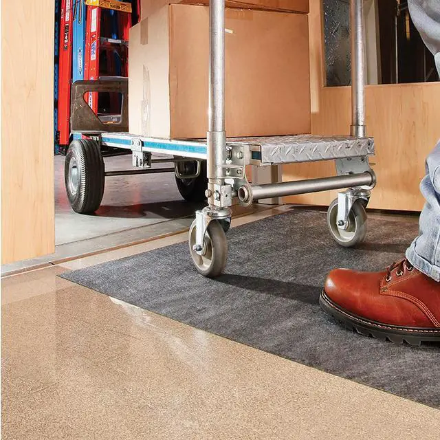 Alt view image 3 of 6 - Grippy Floor Mat Industrial Entrance Mat with Adhesive Backing 3' x 100' Mat Runner Gray GRP36200-GY