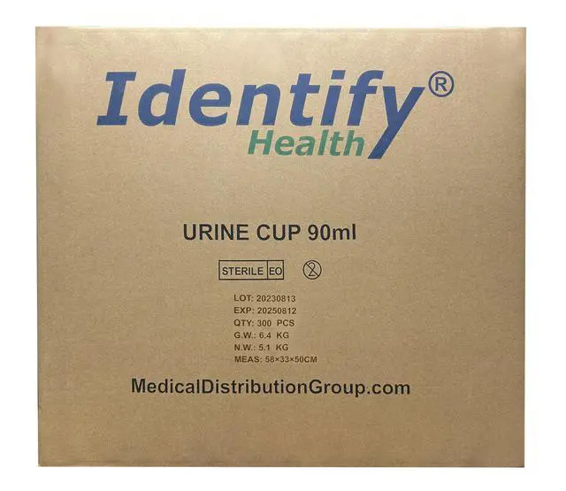 Alt view image 4 of 5 - Sterile Urine Specimen Cups with Lids | 300 Pack | 90 ML Individually Wrapped Urine Collection, Temperature Strip, Graduation Scale