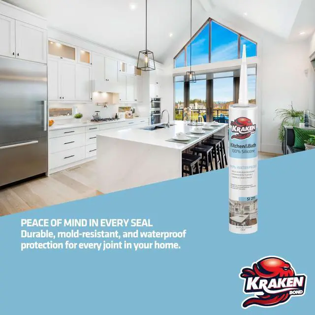 Alt view image 5 of 6 - Premium RTV Silicone Sealant White, 48x10.1 fl.oz. 100% Waterproof Silicone Caulk for Kitchen, Bathroom, Shower, Sink, Tub, Window & Door