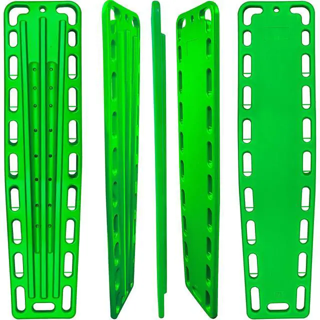 Alt view image 2 of 6 - Spine Board Stretcher Backboard for Patient - EMT Backboard Immobilization Portable Patient Transport Rescue Lightweight PE Plastics Ambulance Stretcher Gurney, Green