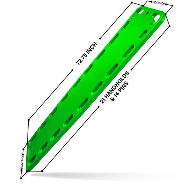 Alt view image 3 of 6 - Spine Board Stretcher Backboard for Patient - EMT Backboard Immobilization Portable Patient Transport Rescue Lightweight PE Plastics Ambulance Stretcher Gurney, Green