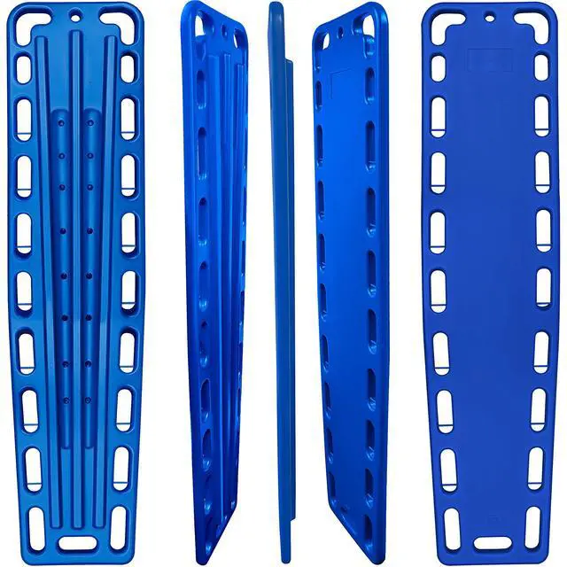 Alt view image 2 of 6 - Spine Board Stretcher Backboard for Patient - EMT Backboard Immobilization Portable Patient Transport Rescue Lightweight PE Plastics Ambulance Stretcher Gurney, Blue