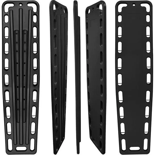 Alt view image 2 of 6 - Spine Board Stretcher Backboard for Patient - EMT Backboard Immobilization Portable Patient Transport Rescue Lightweight PE Plastics Ambulance Stretcher Gurney, Black