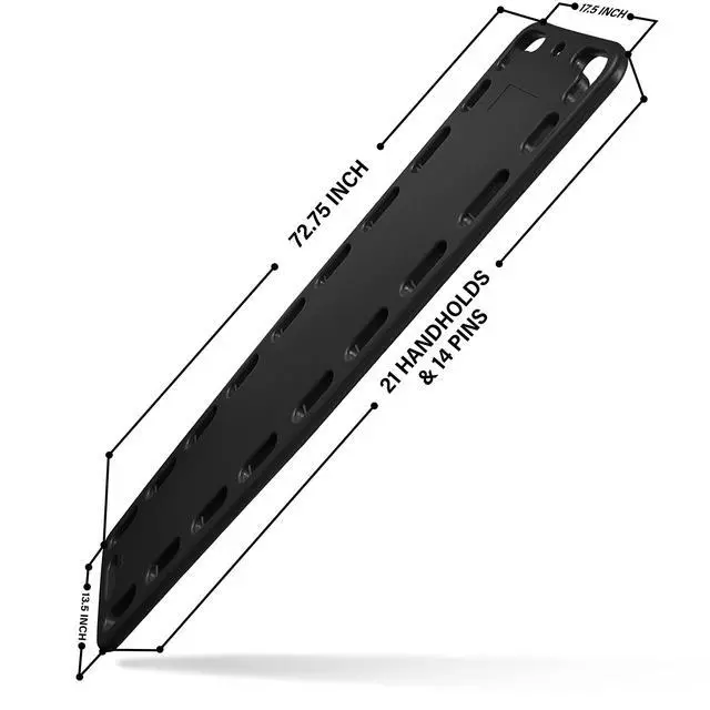 Alt view image 3 of 6 - Spine Board Stretcher Backboard for Patient - EMT Backboard Immobilization Portable Patient Transport Rescue Lightweight PE Plastics Ambulance Stretcher Gurney, Black