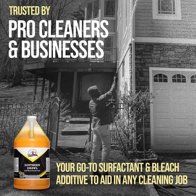 Alt view image 6 of 6 - Southern Drawl - Professional Exterior House Cleaner, Siding Cleaner & Roof Wash Surfactant for Pressure Washing & Soft Wash Applications | Clean Citrus Scent, 1 Gallon (4 Pack)