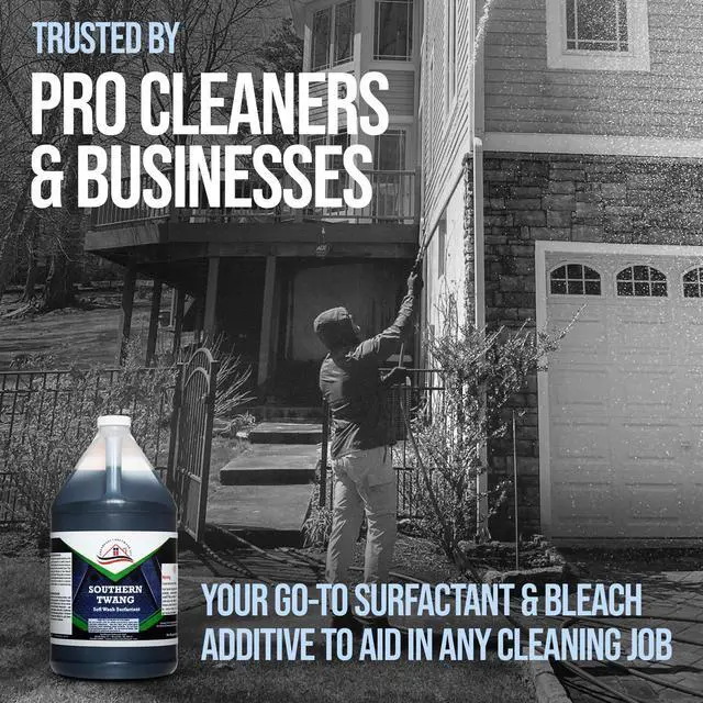Alt view image 6 of 6 - Southern Twang - Professional Exterior House Cleaner, Siding Cleaner & Roof Wash Surfactant for Pressure Washing & Soft Wash Applications | Crisp Apple Scent, 1 Gallon (4 Pack)