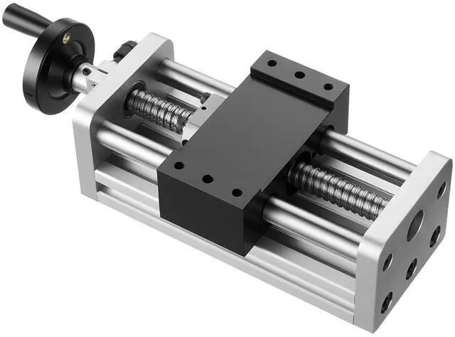 Main image of Linear Stage Actuator, 100 mm Effective Stroke, Ball Screw CNC Linear Motion Guide Rail, Double Optical Axis, C7 High-Precision, Bearing Slide Block, Manual Handwheel, for CNC Router X Y Z Axis