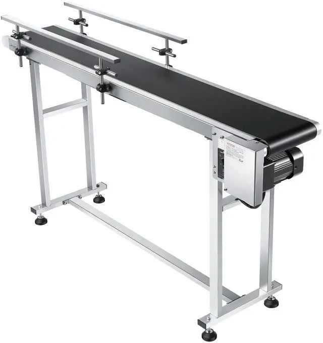 Main image of Belt Conveyor, 59 x 7.8 inch Conveyor Table, Stainless Steel Motorized Belt Conveyor PVC Belt Anti-Static Adjustable Speed (Double Guardrail)