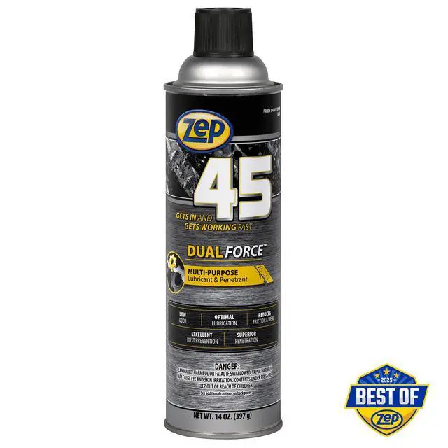 Alt view image 2 of 6 - 45 Dual Force Multi-Purpose Lubricant and Penetrant Aerosol - 14 oz (Case of 12) - 374301 - Professional Formula Dual Purpose, Low Odor, Optimal Lubrication, Reduces Friction and Wear