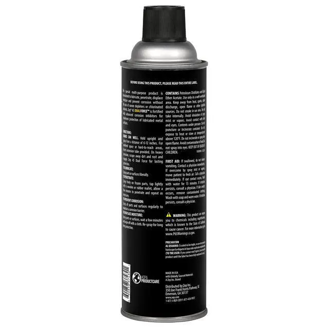Alt view image 3 of 6 - 45 Dual Force Multi-Purpose Lubricant and Penetrant Aerosol - 14 oz (Case of 12) - 374301 - Professional Formula Dual Purpose, Low Odor, Optimal Lubrication, Reduces Friction and Wear