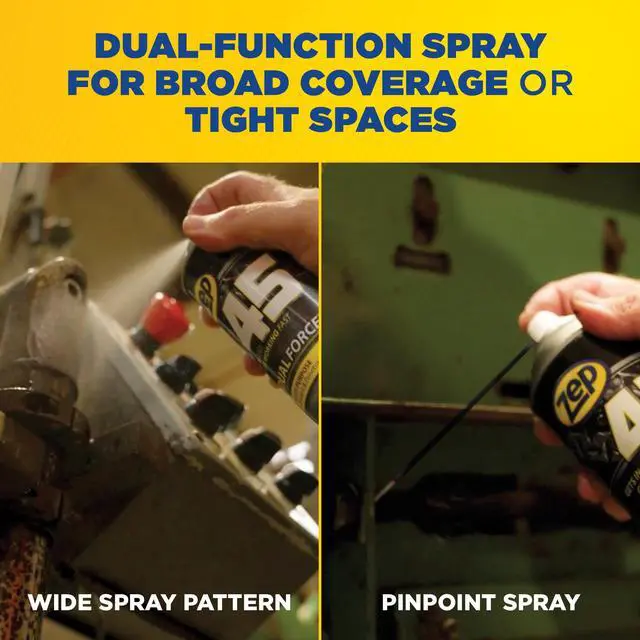 Alt view image 5 of 6 - 45 Dual Force Multi-Purpose Lubricant and Penetrant Aerosol - 14 oz (Case of 12) - 374301 - Professional Formula Dual Purpose, Low Odor, Optimal Lubrication, Reduces Friction and Wear
